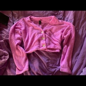 purple fuzzy wild fable sweater/cardigan
